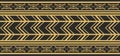 Native American vector gold seamless pattern. Endless Aztec, Maya, Inca ornament. Royalty Free Stock Photo