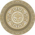Native American vector round gold with black pattern. Royalty Free Stock Photo
