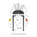 Native american vector woman headdress