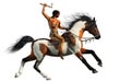 Native American Warrior on Galloping Horse Royalty Free Stock Photo