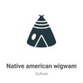Native american wigwam vector icon on white background. Flat vector native american wigwam icon symbol sign from modern culture