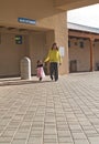 Native American woman & daughter at medical center