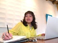 Native American woman at office Royalty Free Stock Photo