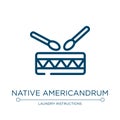 Native americandrum icon. Linear vector illustration from american indigenous signals collection. Outline native americandrum icon Royalty Free Stock Photo