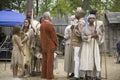 Native Americans and African slave reenactors