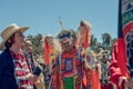 Native Americans dressed in full regalia. 2019 Chumash Day Powwow and Intertribal Gathering in Malibu, CA Royalty Free Stock Photo