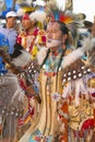 Native Americans in full regalia dancing at Pow wow Royalty Free Stock Photo