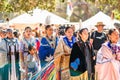 24th Annual Santa Ynez Chumash Inter-Tribal Pow Wow. Native Americans in Full Regalia. Grand Entry. Royalty Free Stock Photo