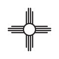 Native Americans sun Zia symbol. Isolated vector icon