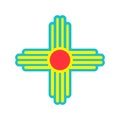 Native Americans sun Zia symbol. Isolated vector icon