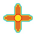 Native Americans sun Zia symbol. Isolated vector icon