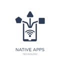 Native apps icon. Trendy flat vector Native apps icon on white b