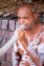 Native Australian Didgeridoo Player Royalty Free Stock Photo