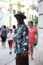 A native of Cuba, in a bright colored shirt Royalty Free Stock Photo