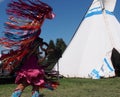 Native Dancer In Costume At Edmonton Heritage Days 2013 Royalty Free Stock Photo