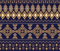 Native fabric and carpet featuring geometric patterns of diamond and square shape Royalty Free Stock Photo