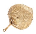 Native fan made from palm leaves on white
