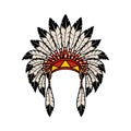 Native indian chief headdress on white background Royalty Free Stock Photo