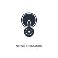 Native integration icon. simple element illustration. isolated trendy filled native integration icon on white background. can be