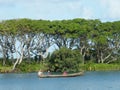 Native Malagasy on boat Royalty Free Stock Photo