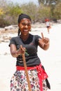 Native Malagasy Sakalava ethnic girls, beauties with decorated face Royalty Free Stock Photo