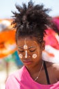 Native Malagasy Sakalava ethnic girls, beauties with decorated face Royalty Free Stock Photo