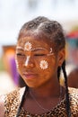 Native Malagasy Sakalava ethnic girls, beauties with decorated face Royalty Free Stock Photo