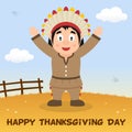 Native Man Happy Thanksgiving Card Royalty Free Stock Photo