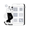 Native mobile app abstract concept vector illustration. Royalty Free Stock Photo