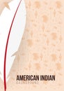 Native North American Indian banner with feather and hand draw doodle elements. Royalty Free Stock Photo