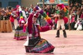 Native Peruvian group of young kids dancing the `Wayna Raimi`