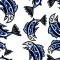 Native salmon Vector seamless pattern Royalty Free Stock Photo