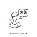 Native speaker line icon. Editable illustration Royalty Free Stock Photo