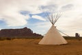 Native tipi with rock formations in Monument Valley, Utah, Royalty Free Stock Photo