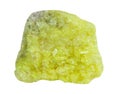 Native sulfur on a white background Royalty Free Stock Photo