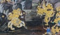 Native Thai Mural fresco of Ramakien epic