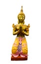 Native Thai style angel statue on white background.the clipping Royalty Free Stock Photo
