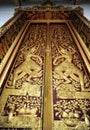 Native Thai style pattern on door temple Royalty Free Stock Photo