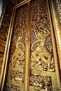 Native Thai style pattern on door temple Royalty Free Stock Photo