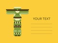 Native totem pole. Card, flyer or banner design