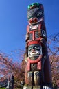 Native Totem Poles in Victoria Royalty Free Stock Photo