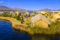 Native Uros village at the Uros islands