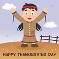 Native Woman Happy Thanksgiving Card Royalty Free Stock Photo