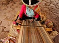 Hand weaving artistry Royalty Free Stock Photo