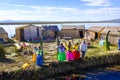 Natives at the Uros islands in Peru