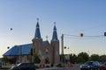 Nativity of the Blessed Virgin Mary Catholic Church and hot air ballon