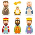 Nativity Cartoon Characters Set Royalty Free Stock Photo