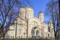 The Nativity of Christ Cathedral in Riga, Latvia. Byzantine-styled Orthodox cathedral, the largest in the Baltic region Royalty Free Stock Photo