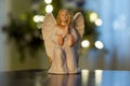 Nativity Christmas porcelain angel statue Royalty Free Stock Photo