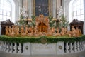 Nativity Christmas scene on vault of Welf Dynasty, Welfen Gruft, Weingarten, Germany Royalty Free Stock Photo